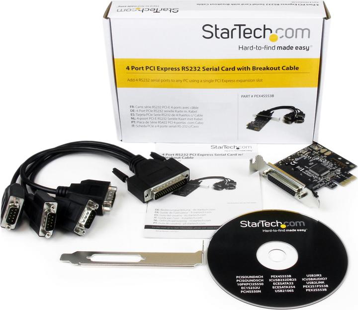 Actual product image StarTech 4 Port Serial RS232 PCI Express Interface Card
