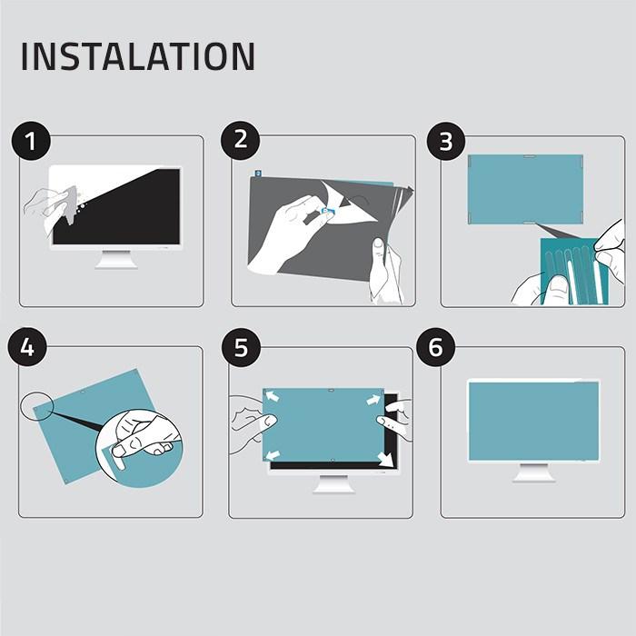 Actual product image Qoltec Blue light filter 24 | 16:9 | eye care | anti-glare | matt | per monitor (24", 16 : 9)