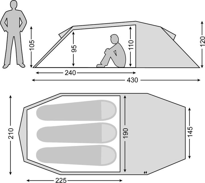 Actual product image Nordisk Oppland 3 SI Tent (Tunnel tent, 3.30 kg, 3 persons)