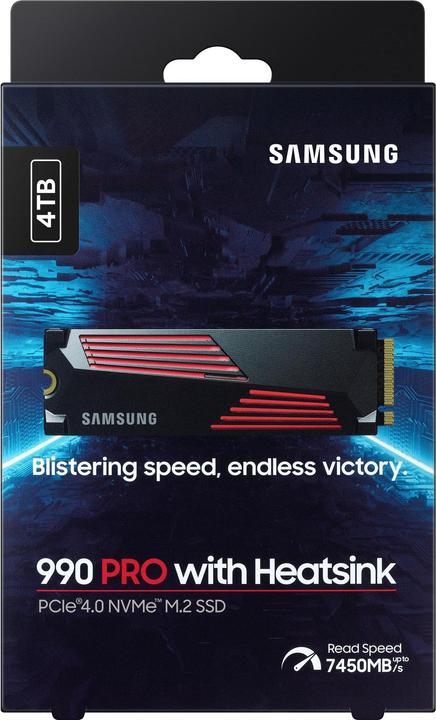 Actual product image Samsung 990 Pro with Heatsink (4000 GB, M.2 2280)