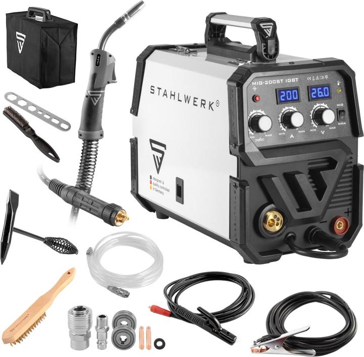 Stahlwerk Welding machine MIG MAG 200 ST IGBT shielding gas with 200 amps MMA E-Hand