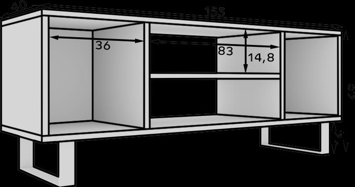 Image du produit ADRK Furniture TV-Schrank Lorello Fischgrät 155 cm