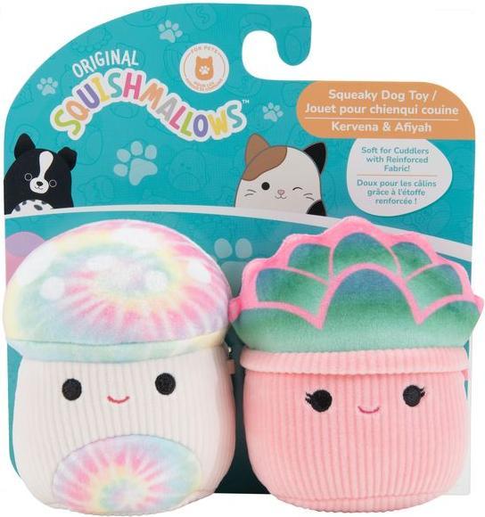 Squishmallows Two-Pack Squeaky Plush Dog Toy, 9 cm (Plush toy dog)