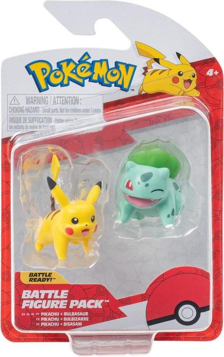 Immagine prodotto Jazwares Pokémon Battle Figure First Partner Set Figure 2-pack Bisasam #2, Pikachu #1