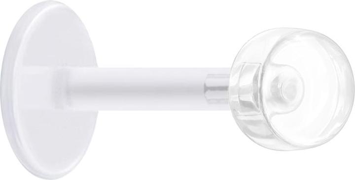 Actual product image Star Piercing Labret transparent with disc retainer (Bioflex, without brass)