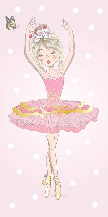 Immagine prodotto Tinisu Asciugamano Ballerina telo da bagno per ragazze 70x140cm (70 x 140 cm)