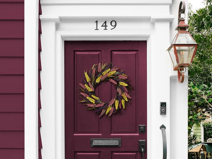 Actual product image Beliani Door wreath colourful with artificial flowers ø 50 cm CANDELARIA (50 x 7 x 50 cm)