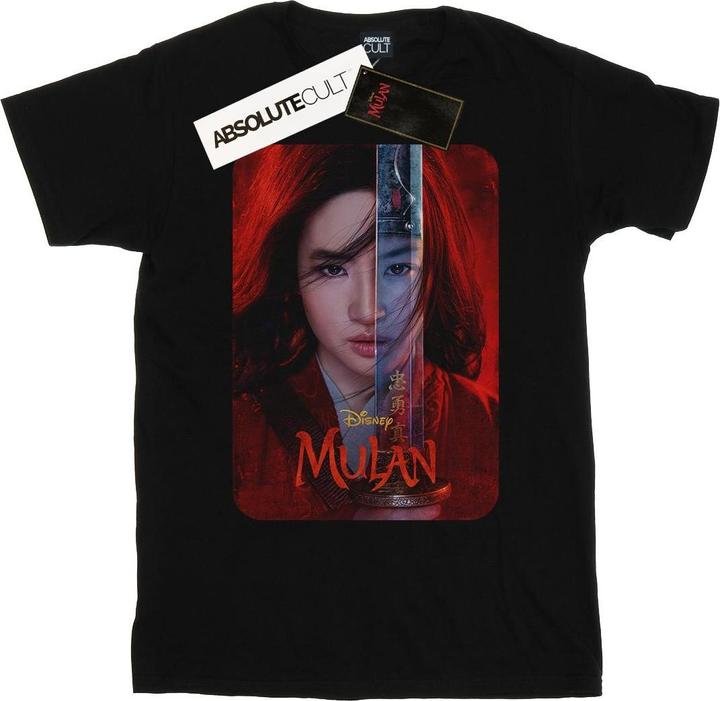 Actual product image Disney Womens/Ladies Mulan Movie Poster Cotton Boyfriend T-Shirt (5XL)