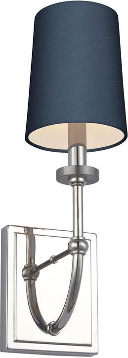 Elstead Lighting Felixstowe Applique LED G9 cromo, paralume in simil-seta Breton blu IP44 (300 lm, G9)