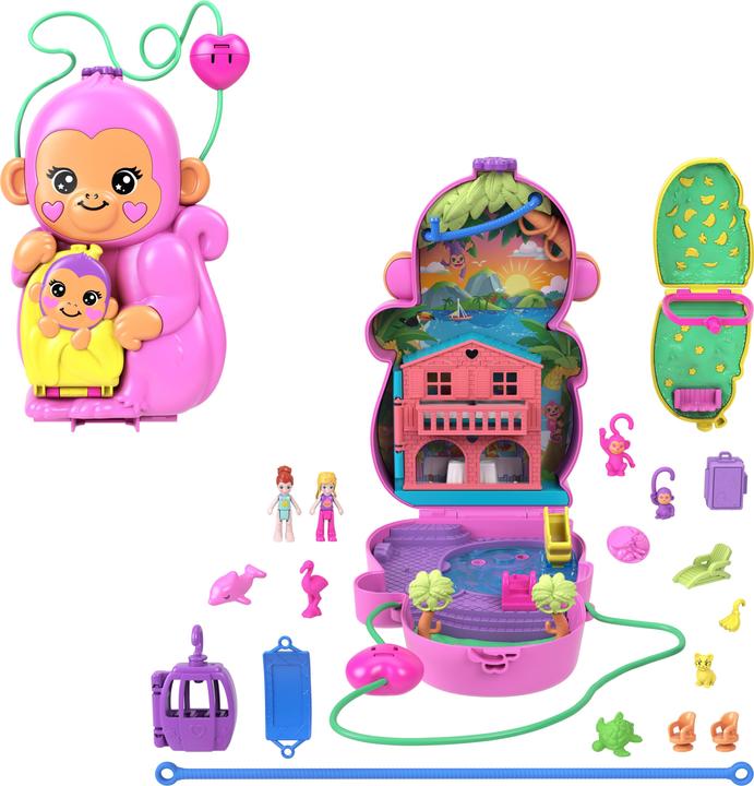 Actual product image Polly Pocket Play set monkey mum and baby