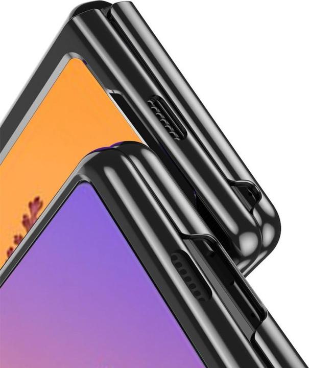 Actual product image Hurtel Plating Case for Samsung Galaxy Z Fold 4 cover with a metallic frame black (Samsung Galaxy Z Fold4)
