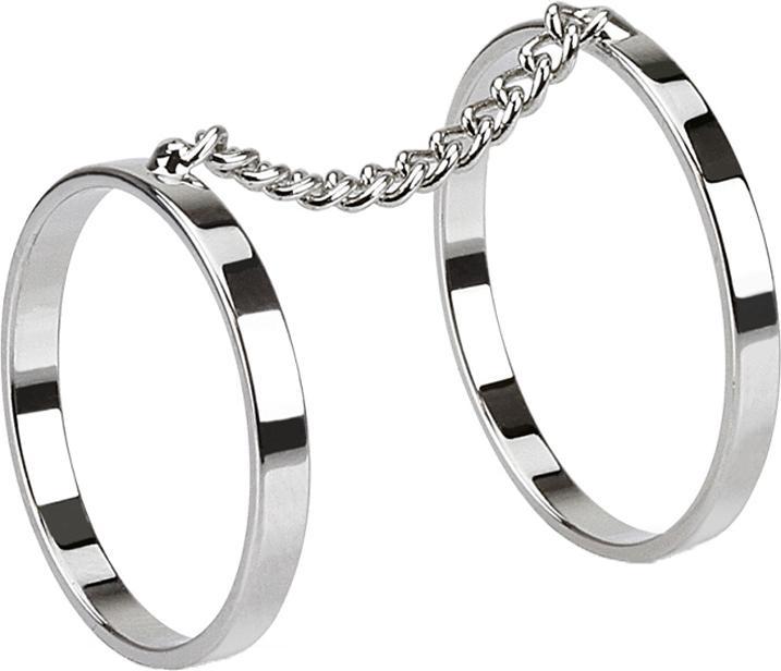 Produktbild Star Piercing Ring silber doppel Ring mit Kette (Messing)