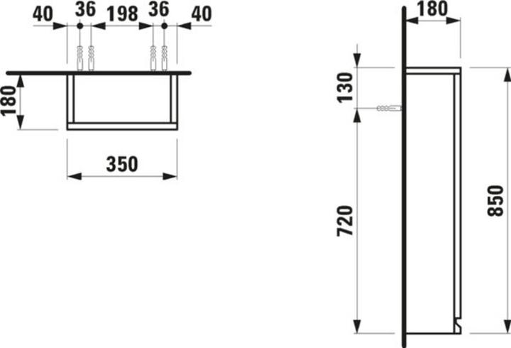 Image du produit Laufen Pro A petite armoire suspendue, 1 porte, charnières à gauche, 350x180x850mm, H483113095