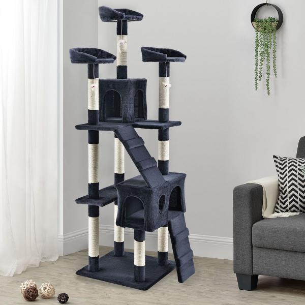 Image du produit Juskys Arbre à chat Sam's Pet Amy (170 cm, Gris foncé)