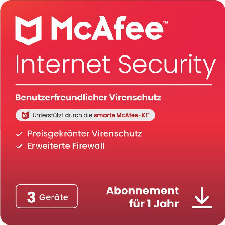 McAfee Internet Security - 3 Geräte (3 User, 3 Geräte/User, 12 Monate)