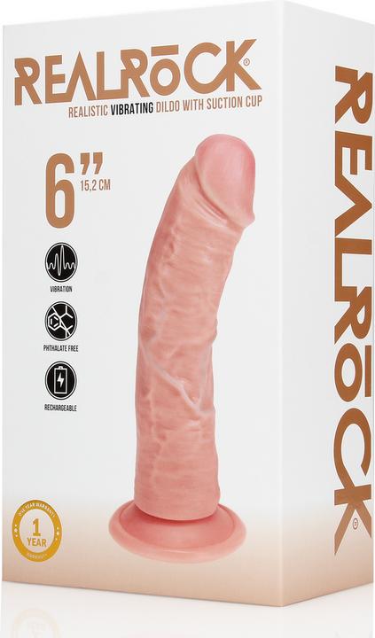 Produktbild RealRock Vibrating Regular Curved Cock - 6 / 15,5 cm - Flesh