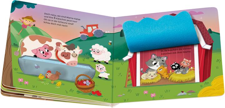 Actual product image Ravensburger Where are you, little kittens? Playbook with lots of fabric flaps, children's book from 18 months (German)