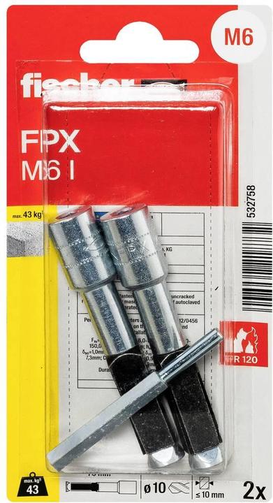 Actual product image Fischer Aerated concrete anchor FPX M6 (2 pcs.)