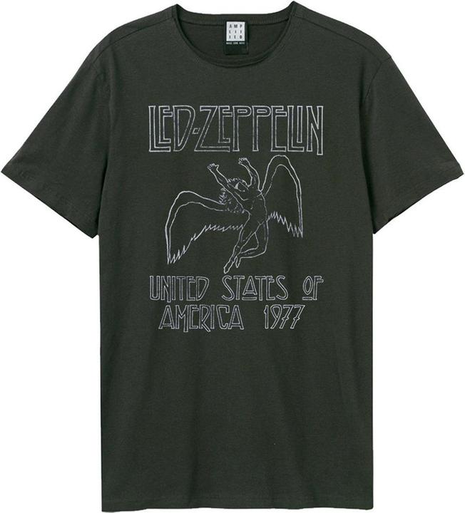 Actual product image Amplified Unisex Adult USA Tour 1977 Led Zeppelin T-Shirt (S)