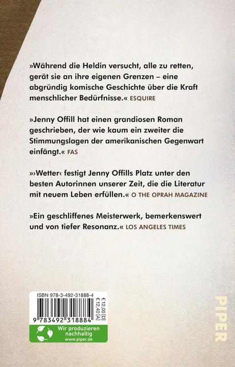 Actual product image Wetter (German, Jenny Offill, 2022)