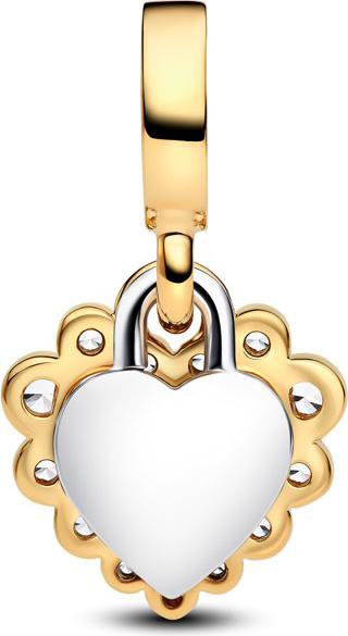 Immagine prodotto Pandora Funkelnder Doppel Herzanhänger Charm (Metallo, Dorato, Argento 925)