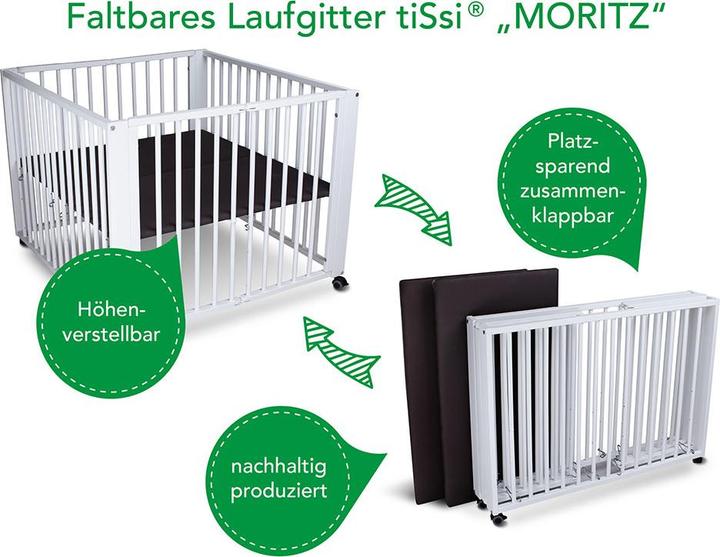 Produktbild Tissi Laufgitter Moritz (93 cm, 100 cm, Buche)