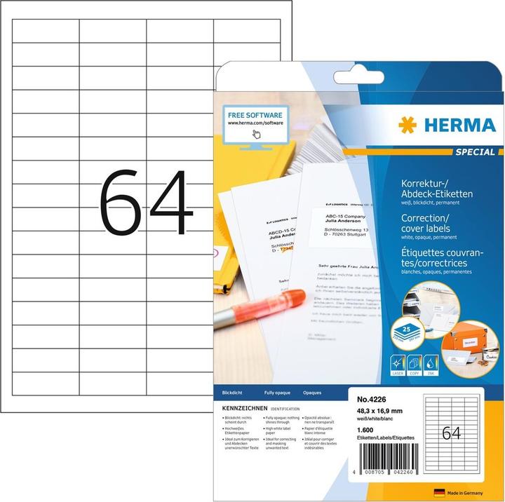 Produktbild HERMA Ablösbare Etiketten A4