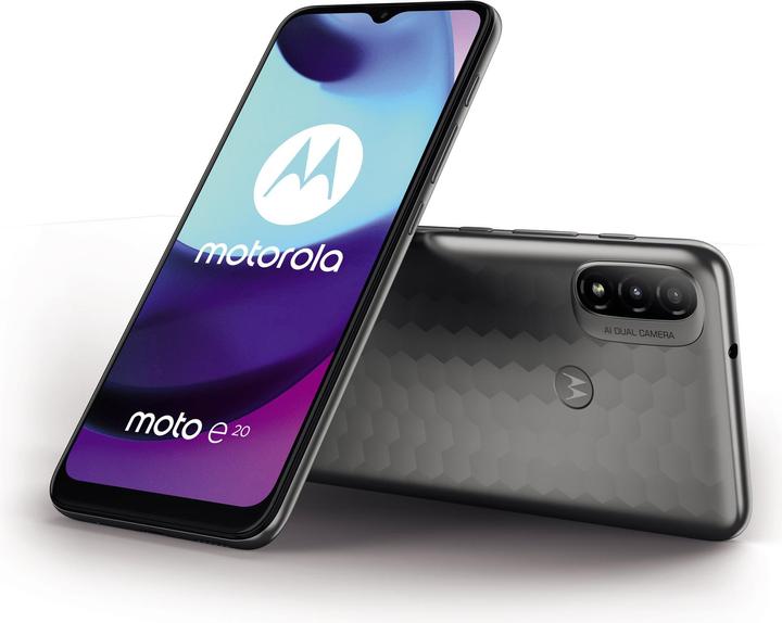 Productafbeelding Motorola Moto e20 (32 GB, Grafietgrijs, 6.50", Hybride dubbele SIM, 13 Mpx, 4G)