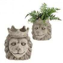 Actual product image Cepewa Plant pot lion with crown, large, approx. 21cm hig (21 cm)