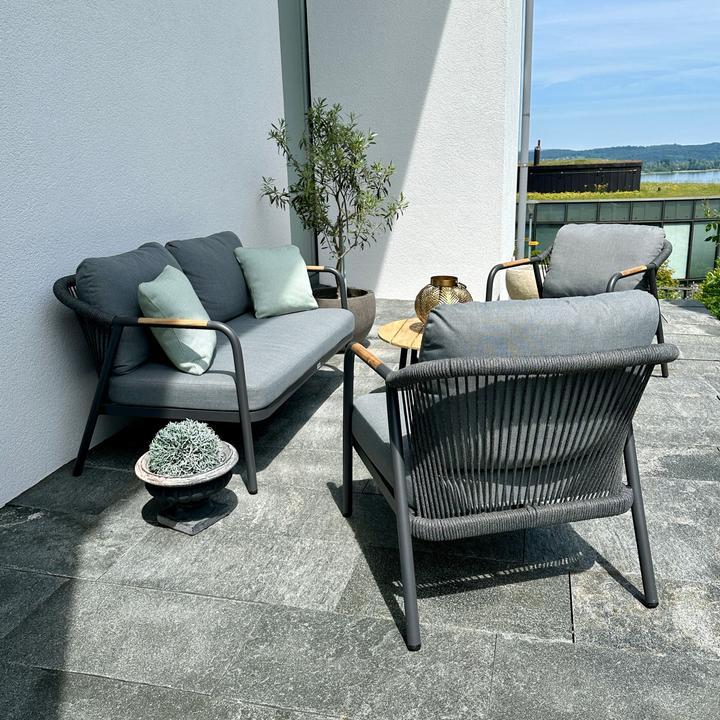 Immagine prodotto Ventaris Set salotto da giardino Verona in alluminio 5 pezzi incl. tavolini antracite