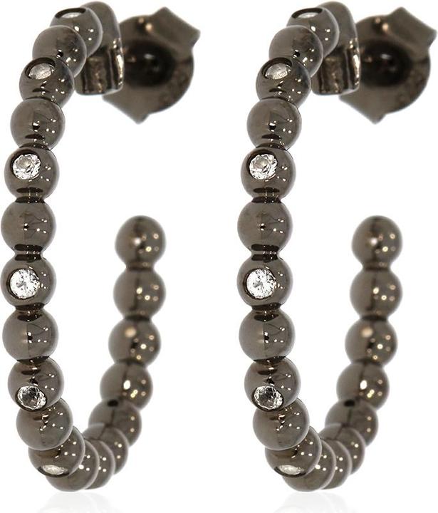 Immagine prodotto Xen Creole tempestate con topazio bianco di circa 0,40 carati. Rodio nero (Argento 925)