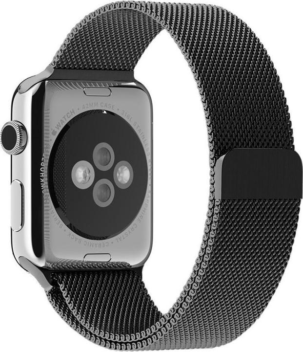 Immagine prodotto PhoneLook Bracciale milanais en acier noir 42mm / 44mm / 45mm (42 mm, 44 mm, 45 mm, Alluminio)