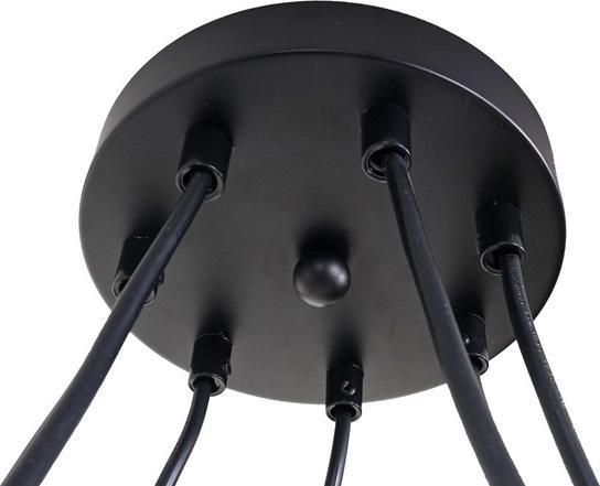 Immagine prodotto Swisshandel24 Lampada a sospensione, metallo industriale regolabile in altezza, nero - 7x Lampade a reticolo (E27)