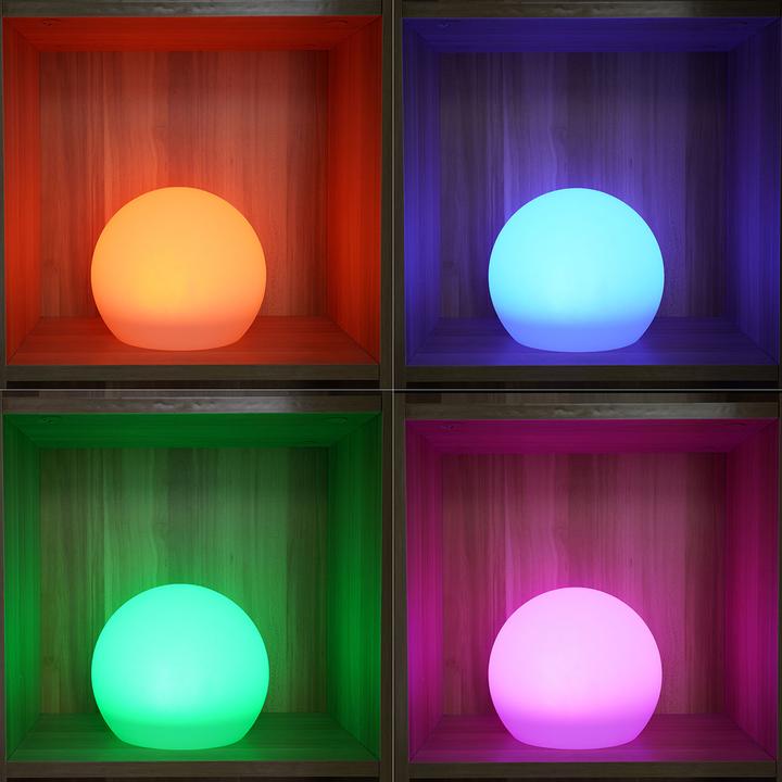 Actual product image Casativo 2er-Set LED-Leuchtkugel mit Fernbedienung, solarbetrieben, RGBW, 60 Lu, IP67, Ø 20 cm (60 lm, IP67)