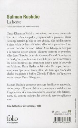 Immagine prodotto La honte (Francese, Salman Rushdie, 2011)