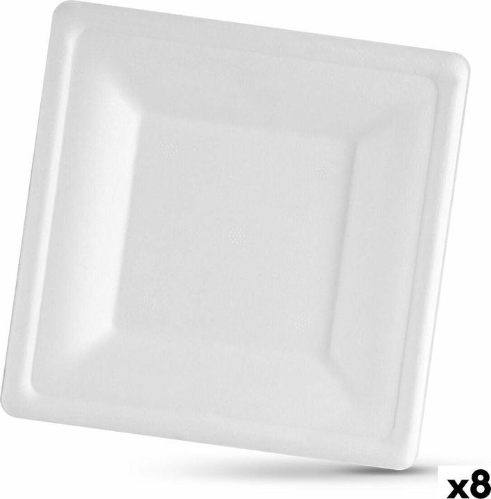 Image du produit Algon Geschirr-Set Einwegartikel Zuckerrohr karriert 26 cm (8 Stück) (8 x)