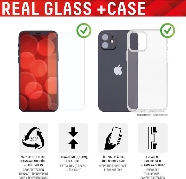 Produktbild Displex Real Glass, 2D Panzerglas + Handyhülle (1 Stück, Apple iPhone 14 Plus)