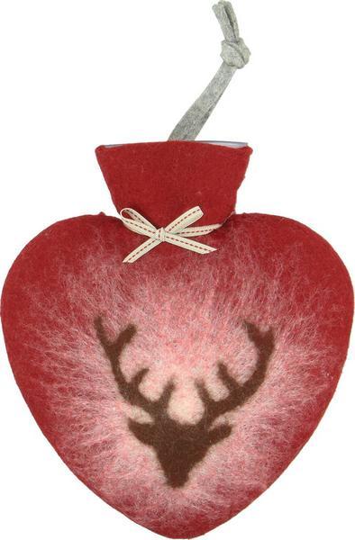 Actual product image Dorothee Lehnen Hot Water Bottle Deer Head, 0.7 l, red (0.70 l)