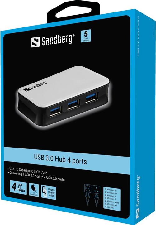 Actual product image Sandberg USB 3.0 hub (USB-A, 4 Ports)