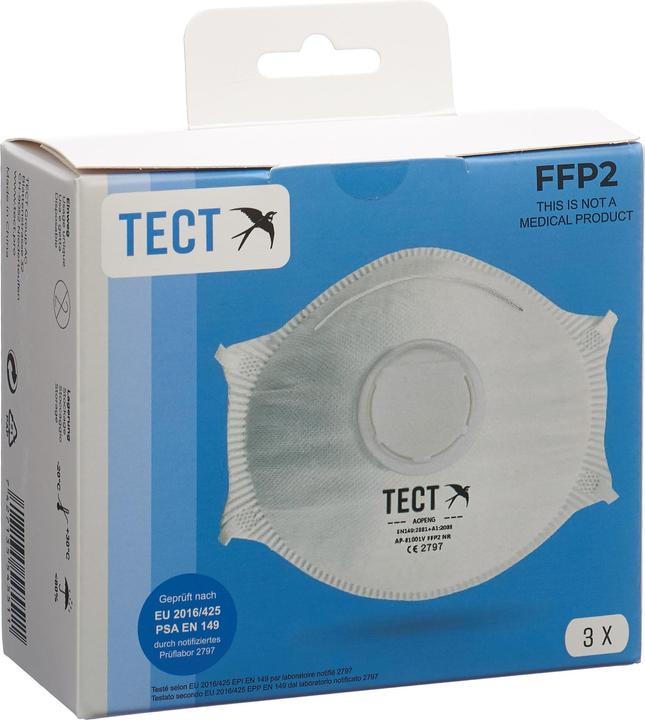 Tect Atemschutzmaske mit Ventil (FFP2, 3 x)