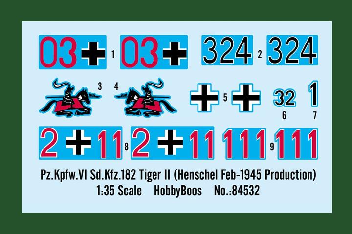 Actual product image Hobby Boss Pz.Kpfw.VI Sd.Kfz.182 Tiger II (Henschel Feb-1945 Production)