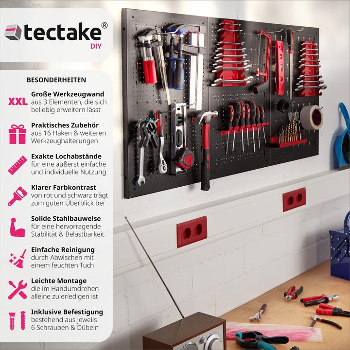 Image du produit tectake Panneau mural pour rangement d'outils