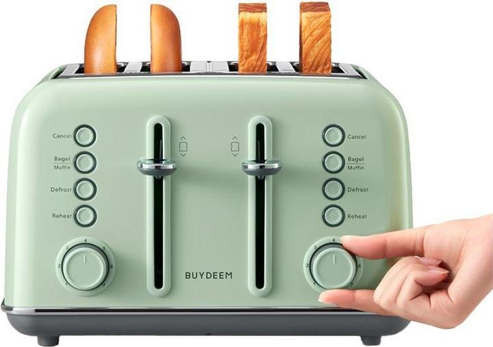 Immagine prodotto Buydeem Toster 4 Slice Toaster, model DT640E, color Cozy Greenish, EU (Spina UE)