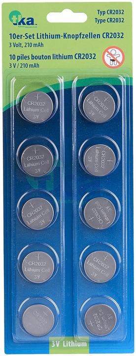 Produktbild TKA Lithium-Knopfzellen CR2032 (BIOS-Zelle), 3 Volt, im 5er-Sparpaket (5 Stk., CR2032, 210 mAh)