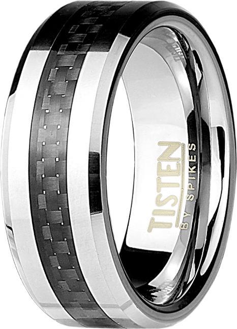 Image du produit Star Piercing Bague argent avec bande de carbone (69)