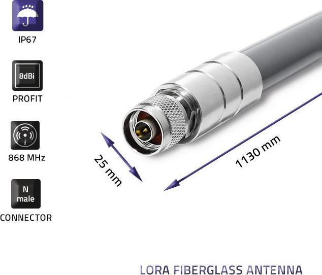 Produktbild Qoltec 57025 LoRa-Antenne | 8 dBi | Draussen