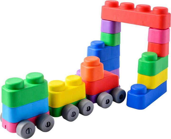 Immagine prodotto Montessori Giocattoli, giocattoli educativi, blocchi morbidi e ruote - 25 blocchi e 16 ruote