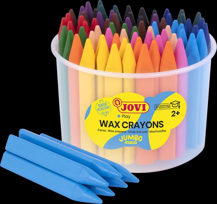 Actual product image Jovi Jumbo Easy Grip tin of wax crayons, assorted colours, 72 pcs. (10 colours, 72 x)