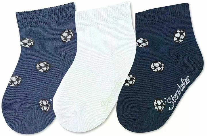 Sterntaler Socken 3er Set Fussball Blau Gr. 17-18 (3er Pack, 17 - 18)