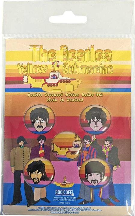 Produktbild The Beatles Portrait Abzeichen Yellow Submarine 5erPack Metall Kunststoff